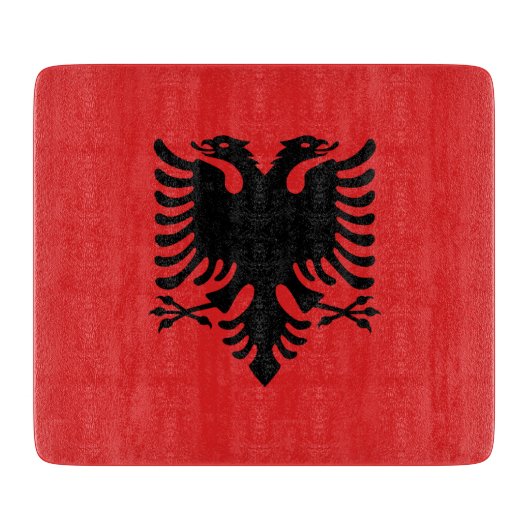 Kleine glazen snijplank - vlag van Albanië (Voorkant)