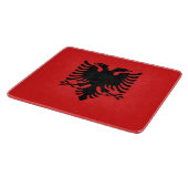 Kleine glazen snijplank - vlag van Albanië (Hoek)