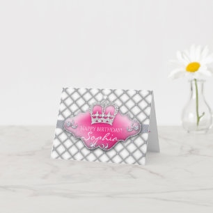 Kleine Glitter Crown Tufted Diamond Birthday-kaart Kaart