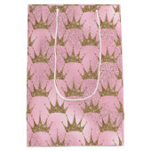 Kleine glittering Crown Medium Cadeauzakje (Achterkant)