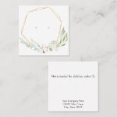 Kleine "Golden" met Greenery Earring Display Kaart Vierkante Visitekaartje (Voorkant / Achterkant)