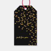 Kleine gouden confetti harten cadeaulabel (Voorkant)