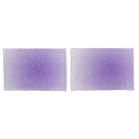 Kleine gouden harten Paarse ombre Kussensloop (Voorkant-Set)