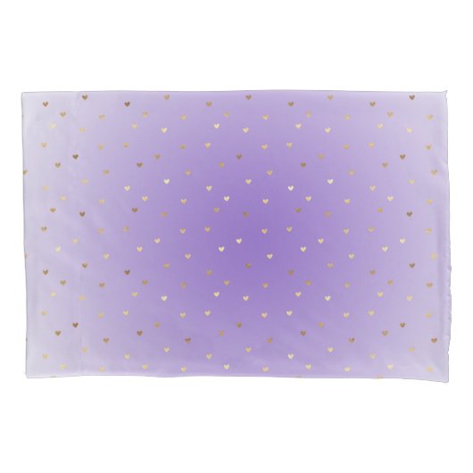 Kleine gouden harten Paarse ombre Kussensloop (Voorkant-Links)