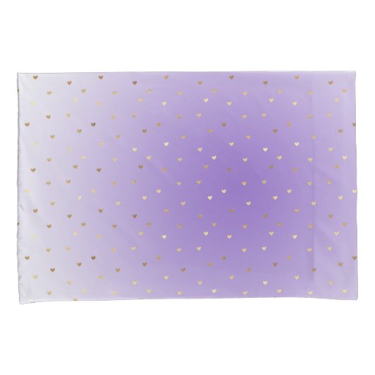 Kleine gouden harten Paarse ombre Kussensloop (Voorkant-Rechts)