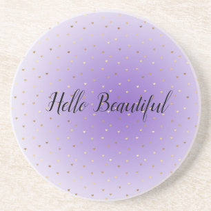 Kleine gouden harten Paarse ombre Zandsteen Onderzetter