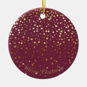 Kleine gouden sterren Kerstornament - Plum Keramisch Ornament