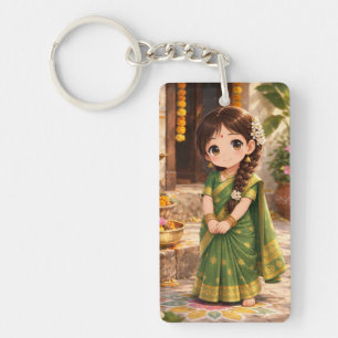 Kleine Grace in het groen Sleutelhanger