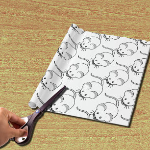 Kleine grafische muizen cadeaupapier