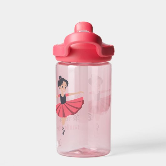 Kleine grapefruit Happy Ballerina gepersonaliseerd Waterfles (Achterkant)