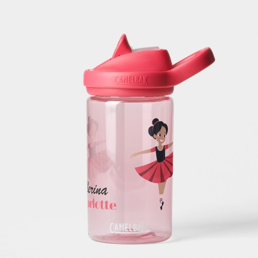 Kleine grapefruit Happy Ballerina gepersonaliseerd Waterfles (Links)