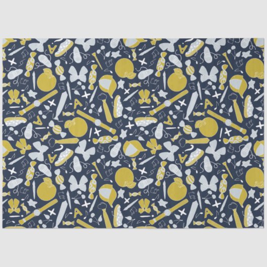 Kleine grappige schooldingen tissuepapier (Voorkant)