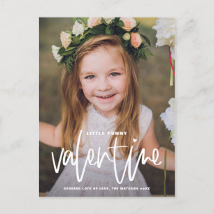 Kleine Grappige Valentijn Hand Geletterde Foto Feestdagenkaart