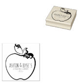 kleine gratis bibliotheek bloeiend appelstempel 	rubberstempel (Gestempeld)