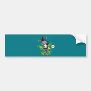 Kleine grijze ezel bumpersticker