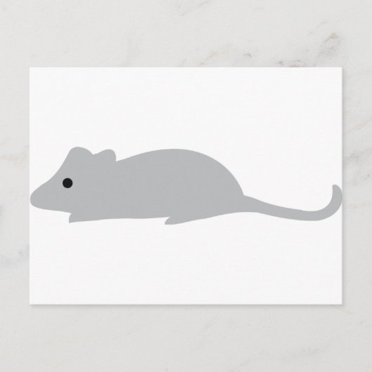 kleine grijze muis briefkaart (Voorkant)
