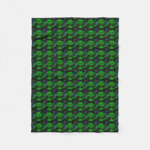Kleine groene duivel - Abstract patroon in Retrolo Fleece Deken