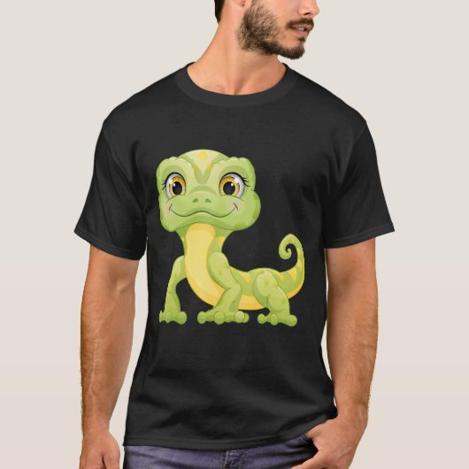 Kleine groene hagedis Iguana Reptielen T-shirt (Voorkant)