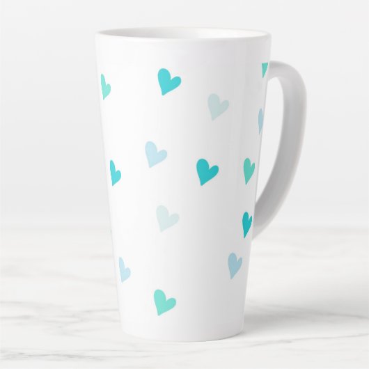 Kleine groene harten Grote Latte Mok (Rechterhoek)