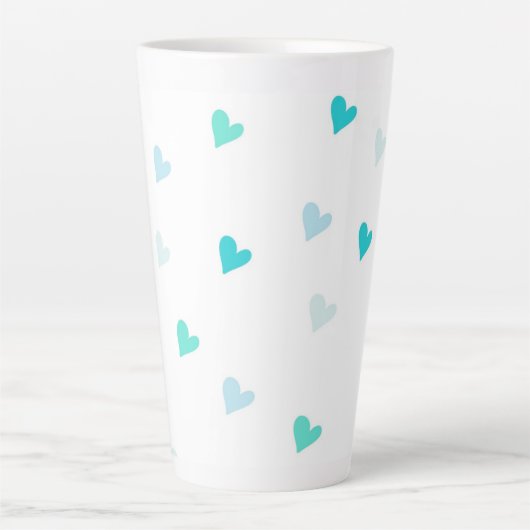 Kleine groene harten Grote Latte Mok (Voorkant)