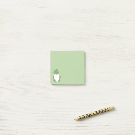 Kleine groene kabouter post-it® notes (Op bureau)