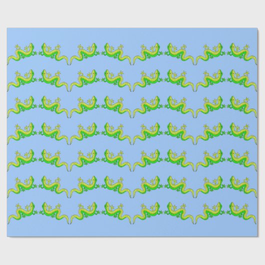 kleine groene lizards afdrukken cadeaupapier (Vlak)