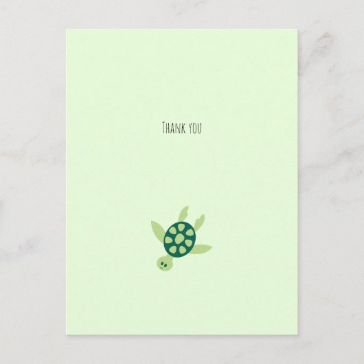 Kleine groene schildpad Hartelijk dank Briefkaart (Voorkant)