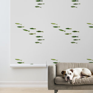 Kleine Groene Vis Scholen Nautisch Behang