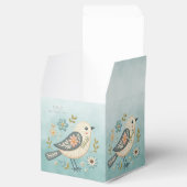 Kleine Groene Vogel Bloemen Favoriete Doos Bedankdoosjes (Geopend)