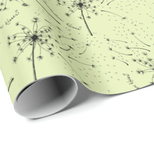 Kleine Groene Wilde Bloem Paardenbloem Kusjes Bloe Cadeaupapier