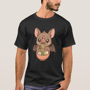 Kleine Grote Bladneusvleermuis eet Ramen Noedels K T-shirt