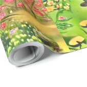 Kleine haas in bloemen cadeaupapier (Rol Hoek)