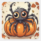 Kleine Halloween Spider Vierkante Sticker (Voorkant)