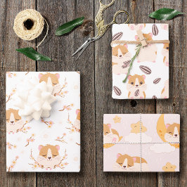 Kleine Hamsters Drie Patroondagen Inpakpapier Vel