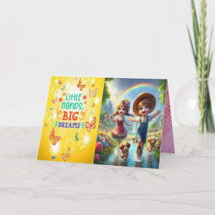 Kleine Hand Gevouwen Uitnodiging Kaart