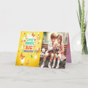 Kleine Hand Gevouwen Uitnodiging Kaart