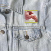 Kleine handen... vierkante button 5,1 cm (In situ)