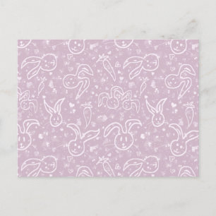 Kleine harten en Bunnies - transparant patroon. Briefkaart