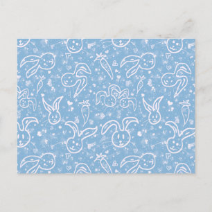 Kleine harten en Bunnies - transparant patroon. Briefkaart
