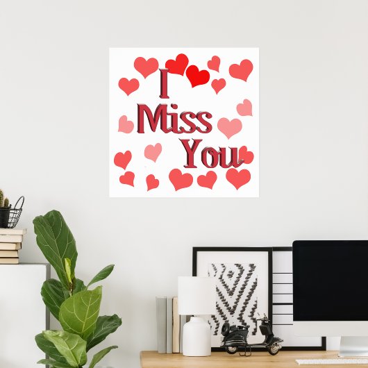 Kleine harten - Ik Miss U Poster (Thuiskantoor)