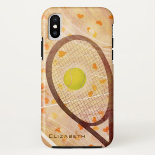 Kleine harten op tennisbaan tennis meisje iPhone x hoesje