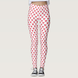 Kleine harten Rode Witte Leggings