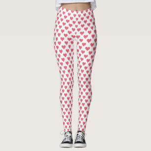 Kleine harten Rode Witte Leggings