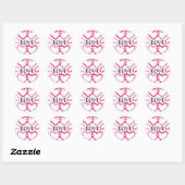 Kleine harten Roze rode klep Ronde Sticker (Vel)
