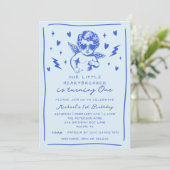 Kleine Hartendoder Valentijn Jongen 1e Verjaardag Kaart (Staand voorkant)