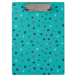 Kleine Hartjes, Paars, Turkoois, Blauw op Turquois Klembord