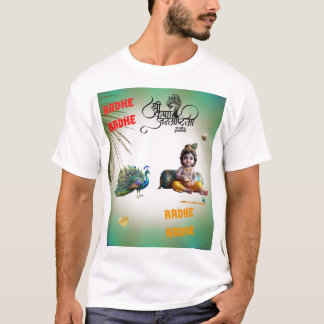 Kleine Heer Krishna Pauw Janmashtami T-shirt