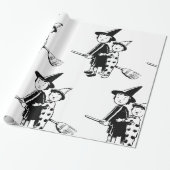 Kleine heks en clown cadeaupapier (Uitgerold)