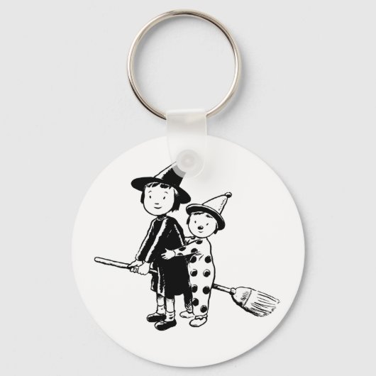 Kleine heks en clown sleutelhanger (Voorkant)