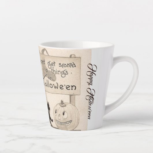 Kleine  heks en zwarte kat latte mok (Rechts)